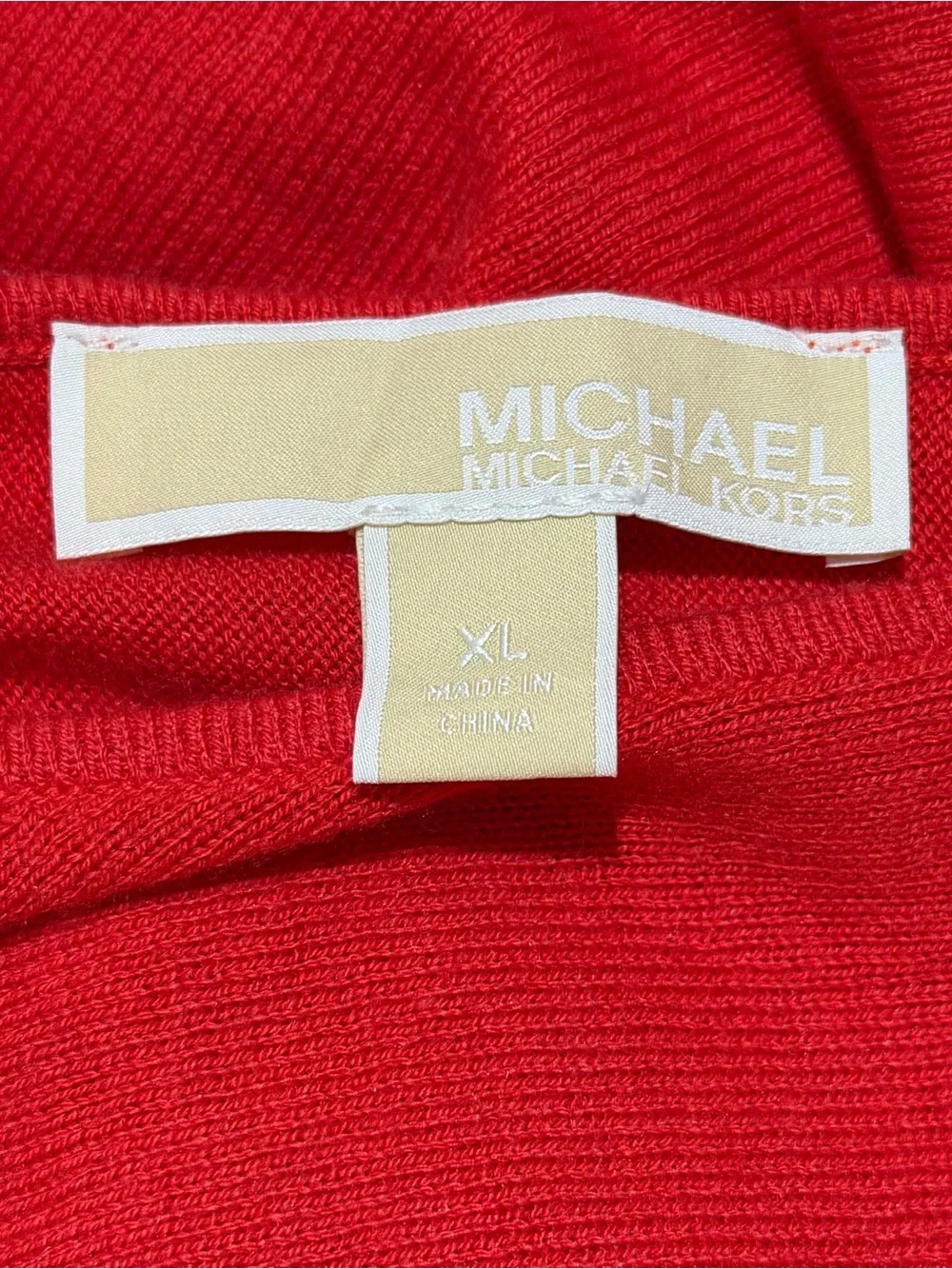 Michael Kors Orange Red Tunic  Round Neck Long Sleeves Size X-Large